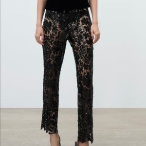 Zara Limited Edition Black Sequin pants